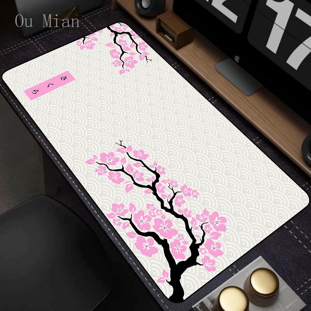 Gelbe Große Mausmatte Sakura Mauspads Große Gamer Schreibtischmatte 40x90cm Gummi Tastaturmatten Große Schreibtischmatte Beste Mauspads Mit Verriegeltem Rand