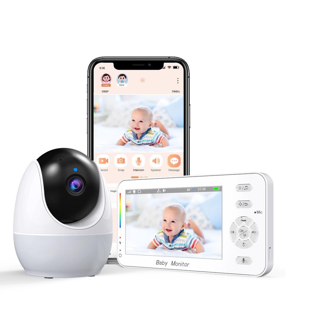 4.3-Inch 1080P HD Smart Baby Monitor with Two-Way Talk