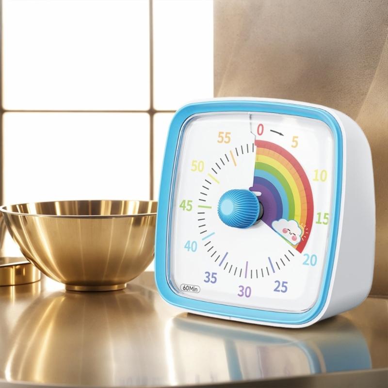 Easy Carry  Timers with Slowly  Disappear Dials & Quiet  Operation Quiet  Pomodoros Clock Plastic for Home & Classroom Use