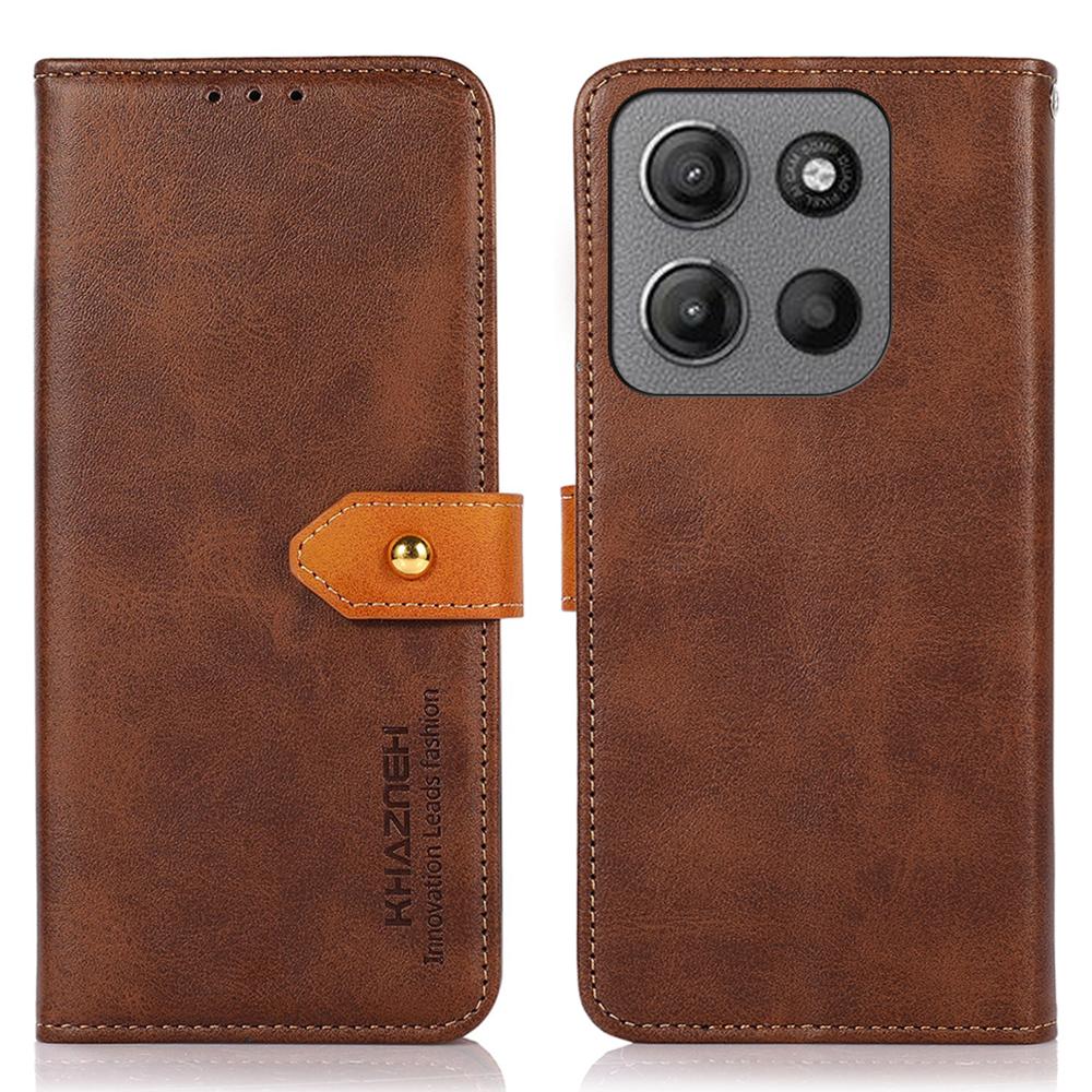 

KHAZNEH For Motorola Moto G15 4G/G05 4G Wallet Phone Case Stand Leather Flip Cover Brown