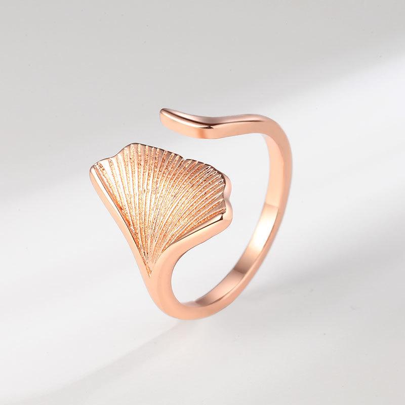 European Style Ginkgo Leaf Open Ring: Elegant, Fashionable, and Unique Design