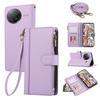 For Xiaomi Poco F7 Ultra 5G/Redmi K80 Pro 5G Case Multi Card Slots Zipper Leather Phone Cover with Shoulder Strap/Wrist Strap