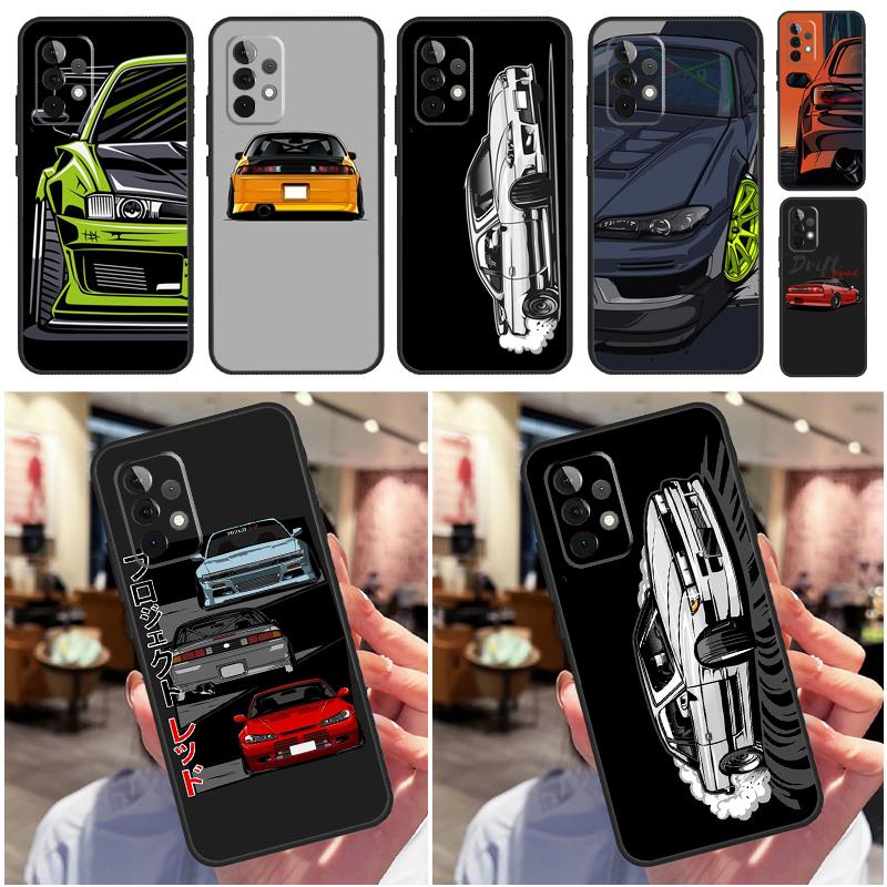 JDM Drift Car S13 S14 S15 Case For Samsung Galaxy A54 A34 A14 A53 A52 A51 A71 A13 A23 A33 A73 A12 A22 A32 Cover Funda