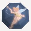 Tinker Bell Theme Automatic Compact Folding Cute Umbrella - Portable and Durable, 8-Bone Iron Umbrella for All Weather0707075
