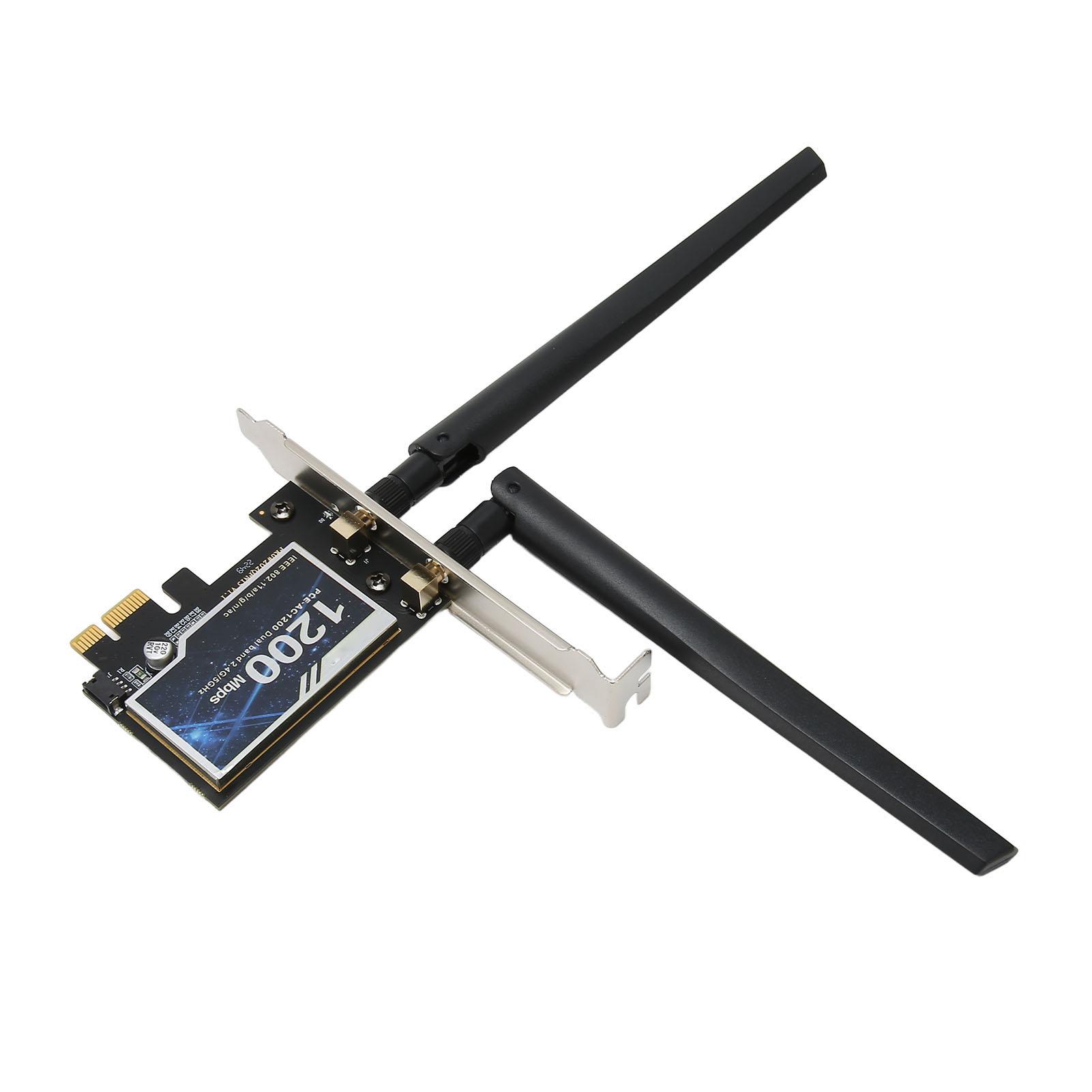 

PCIe Ethernet Card 300Mbps On 2.4G 867Mbps On 5G Stable BT Connection Gigabit Ethernet Card for Desktop Chassis