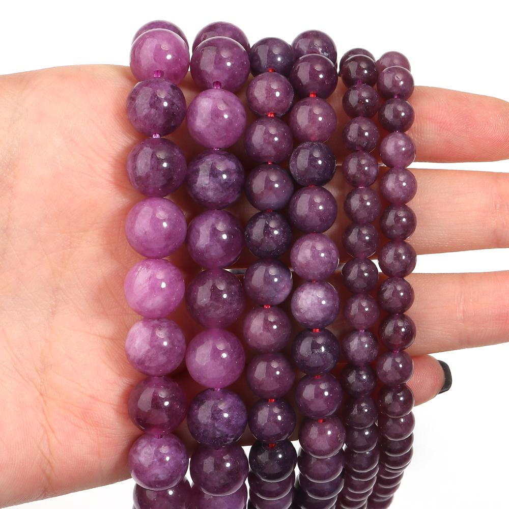 6/8/10mm Natural Amethyst Stone Beads Round Crystal Loose Spacer Beads For Jewelry Making DIY Bracelets Necklace Accessories