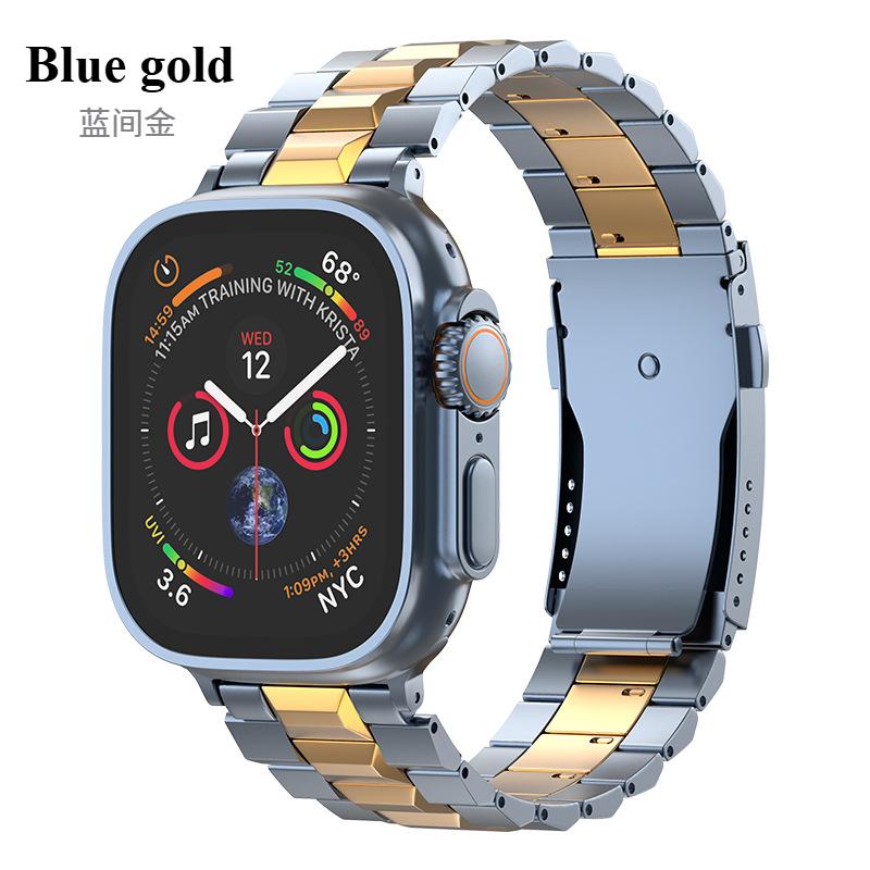 Business Titanium Strap For Apple Watch Series 10 46mm 42mm 45mm 44mm iWatch Ultra 49mm Bands SE Bracelet Turtle buckle Detachable Titanium Wristband