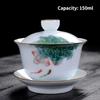 Jingdezhen-Porcelain Tea Set, Ceramic Teacups and Saucers, Handpainted Lotus, Travel, Easy Gaiwan, Porcelain Cup, Tableware