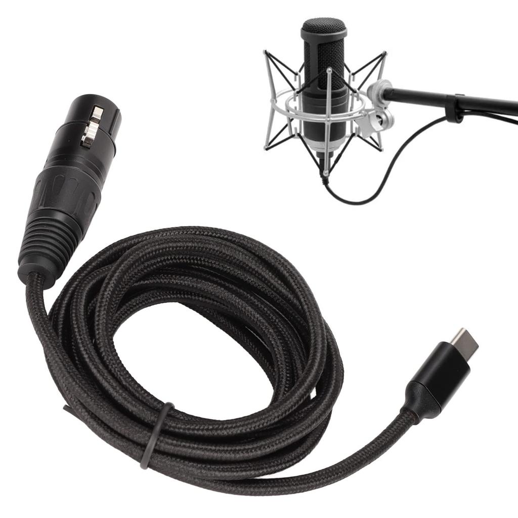 Entatial USB C Microphone Cable, 82dB USB C to XLR Female Cable Low Noise High Sampling Rate USB C to XLR Female Cable for Stage Use
