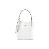 Town 21 Presbyopia All-over Logo Bucket Bag Shoulder Bag Crossbody Bag Canvas and Leather Handbag Small Size Women's White