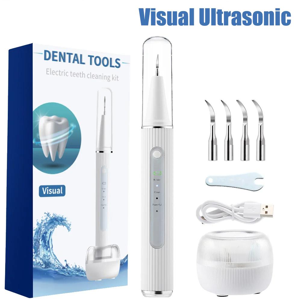 Visual Ultrasonic Tooth Cleaner Portable Dental Scaler Plaque Calculus Remover Tartar Eliminator Teeth Whitening Cleaning Tool