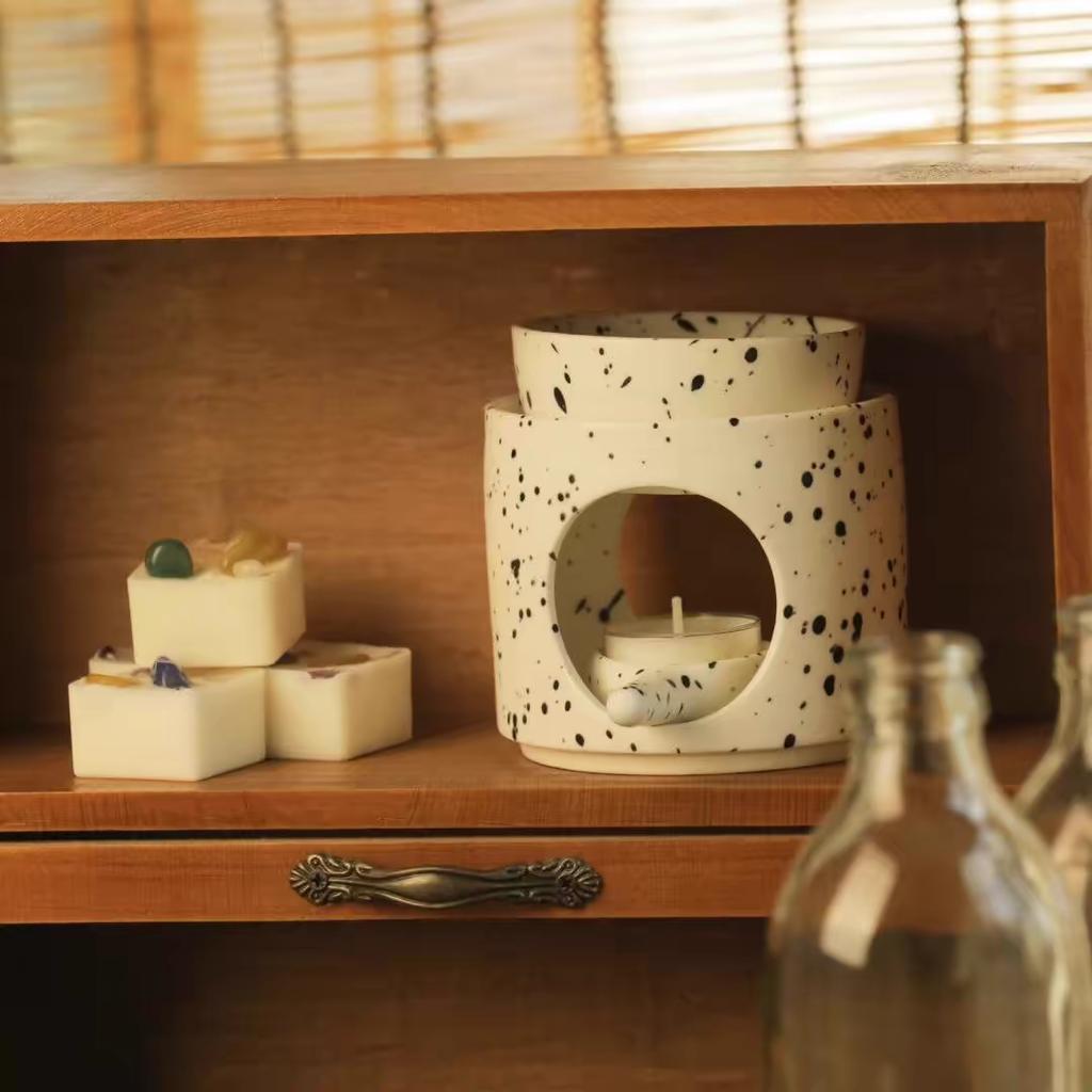 Detachable Ceramic Essential Oil Burners Waxes Melt Burner Warmer Tealight Candle Holder Home Tabletop Decoration Yoga Spa Gifts