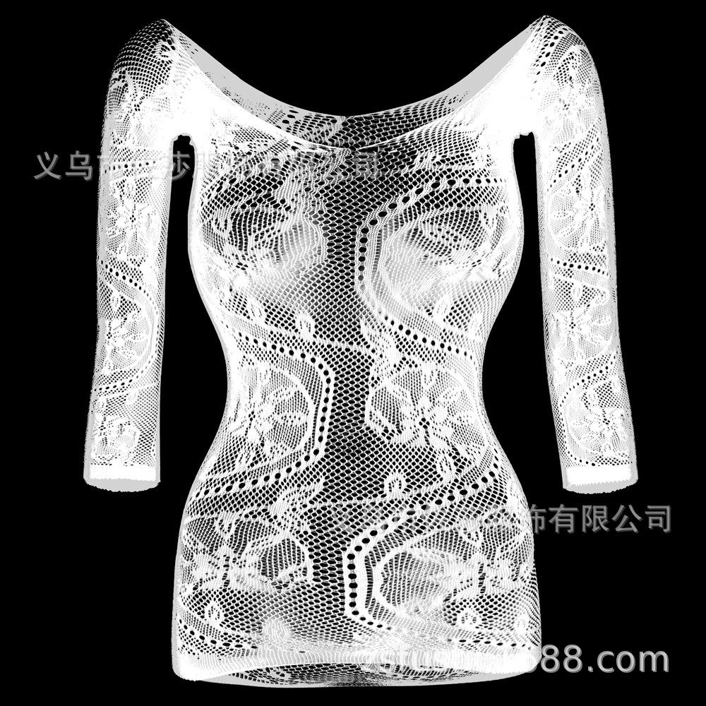 Sex Underwear, Big Dragon Pattern Short Skirt, Hip Skirt, Net Coat Hollowed Out, Sexy Temptation, Sexy Long Sleeves