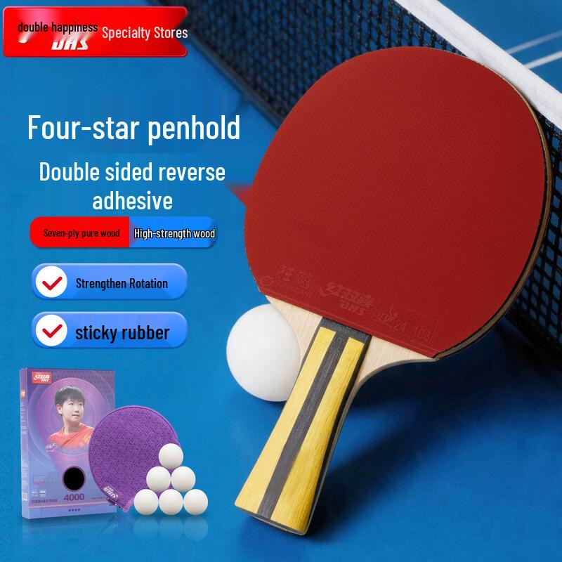 DHS Hurricane 4-Star Shakehand Table Tennis Racket F4000
