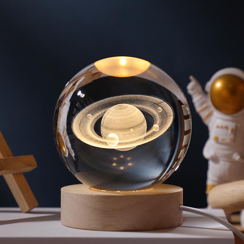 Luminous Starry Sky Crystal Ball Night Light - Creative Glass Ball Gift for Teacher's Day or Birthday Decoration.