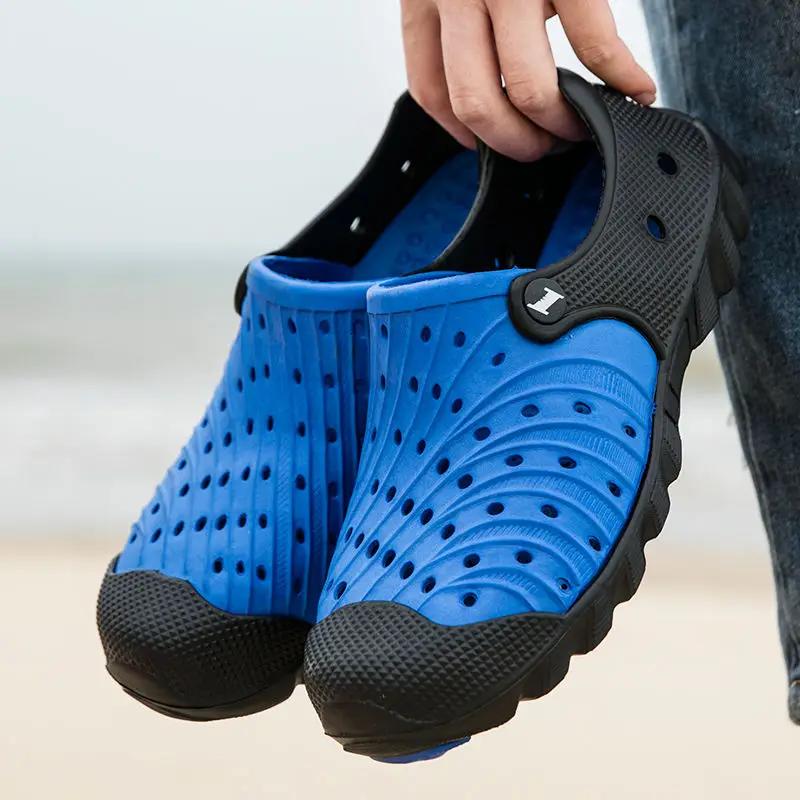 Fashion With Platform Shoes for Men Height Hole Rain Boots Luxury 2025 Stylish Trend Expensives Pvc Outdoor Daily Use Color Man Sandals