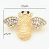 Gilded Rhinestone Bee Brooch Pin