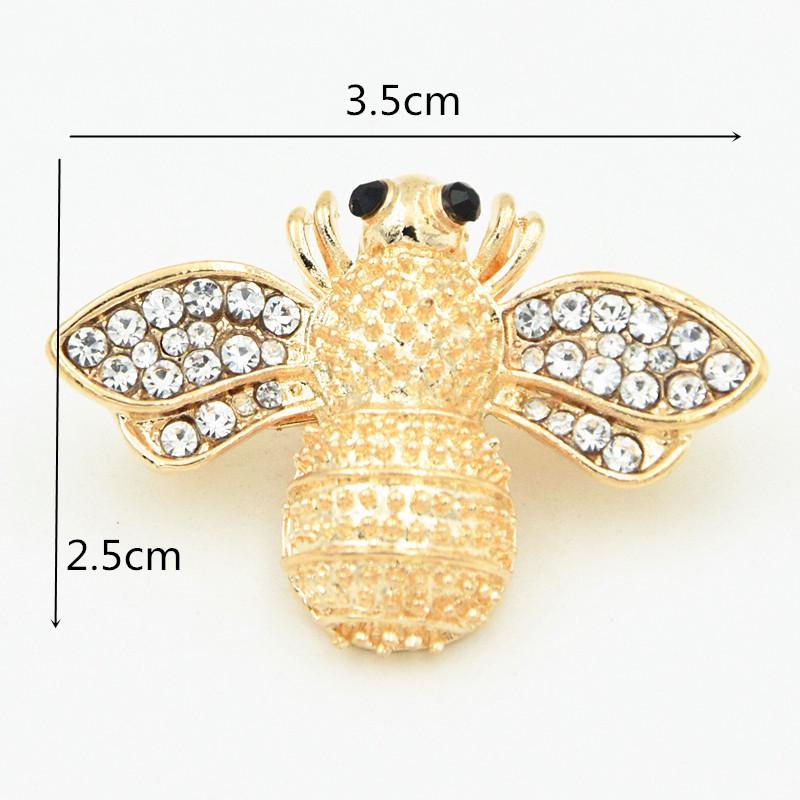Gilded Rhinestone Bee Brooch Pin