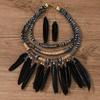 Fashion Bohemian Necklace Vintage Necklace Earrings Set Feather Tassel Necklace  Dating Accessories