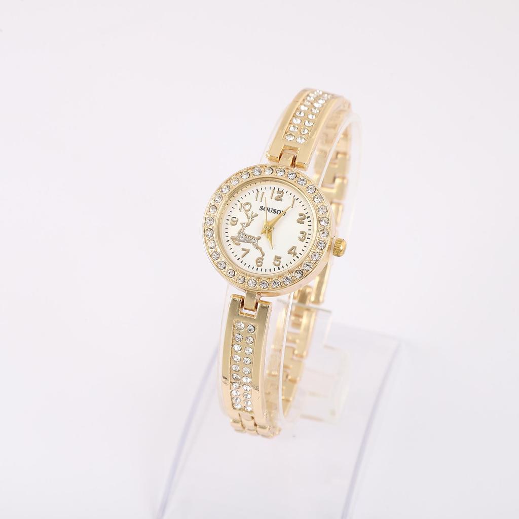 Women Crystal Rhinestone Ladies Dress Wristwatches Bracelet Quartz Watch Clock