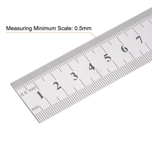 uxcell Stainless Steel Ruler, Straight Edge Measuring Tool for Woodworking, Painting, and Crafts, 20cm Long x 0.7mm Thick x 26mm Wide, Silver Tone