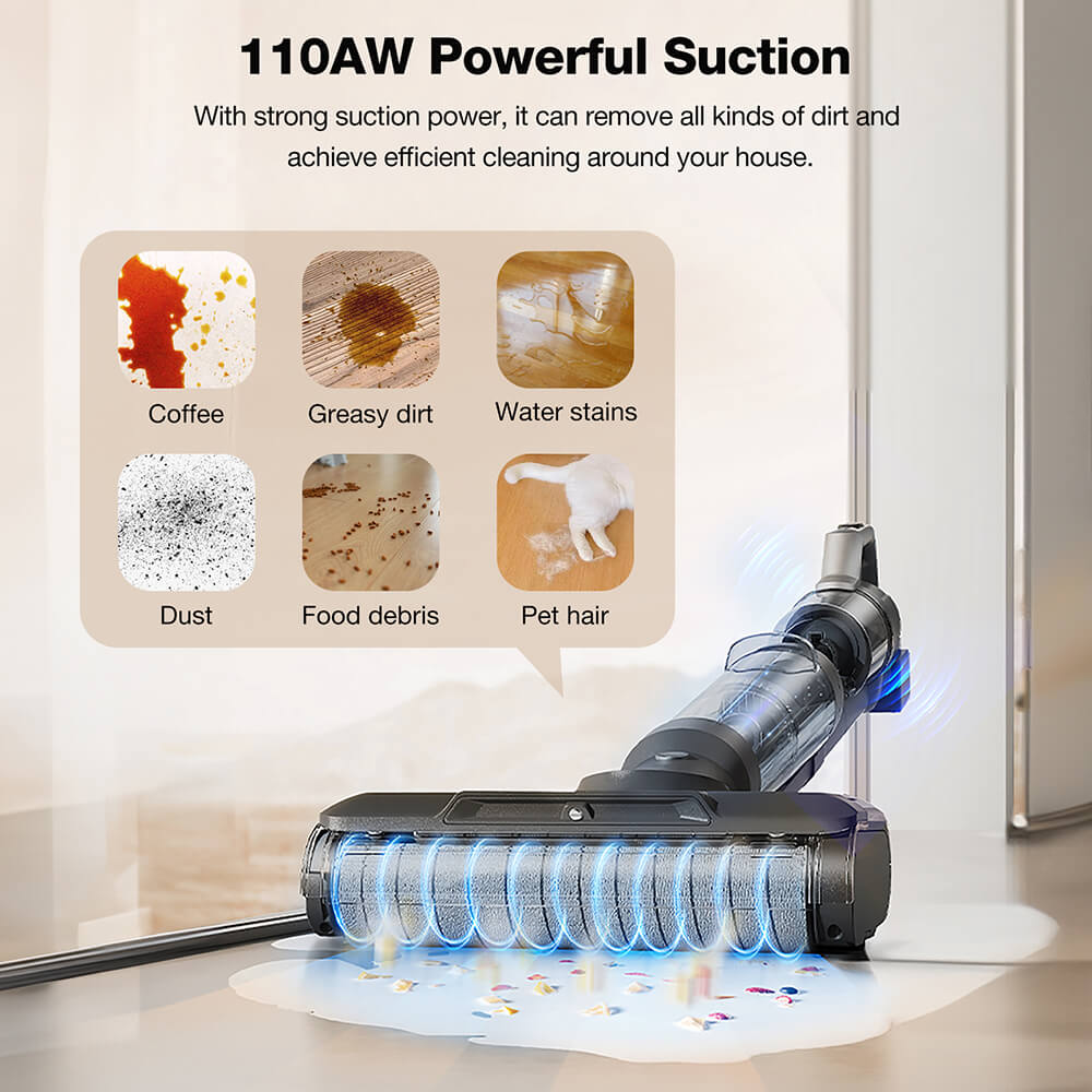 JIMMY PW11 Pro Max 5-in-1 Akku-Staubsauger & Waschsauger, 460W Starke Leistung, Doppelte Reinigung mit Doppelbürstenwalzen, Heißluft-Schnelltrocknung, LED-Bildschirm