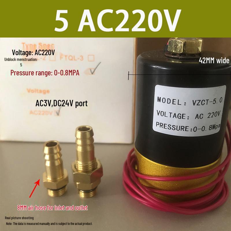 MIG/MAG & TIG Welder Solenoid: 220V, 12V Electromagnetic Gas Valve, 24V Electric Valve, 36V Argon Valve with Retaining Clip, 1.5