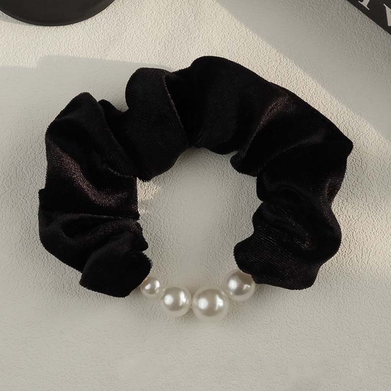 Eleganter Korallfleece Perlen Haarband Für Frauen Mädchen Haargummi Süßer Haarschmuck Scrunchie Haarband Mode Haaraccessoires