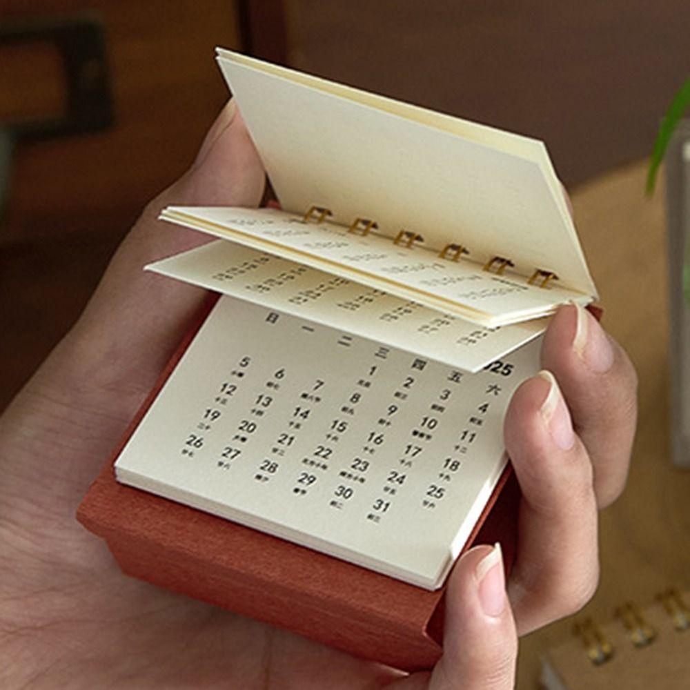 Home Decoration Mini Calendar Thick Paper Desktop Decorations 2025 Daily Planner