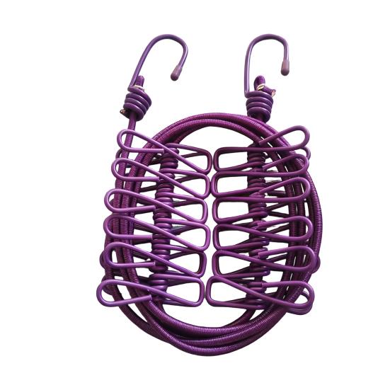 Portable Clothesline with 12 Clips Heavy Duty Laundry Rope Bathroom Laundry Room Indoor Outdoor Camping Travel Clothes Drying Line