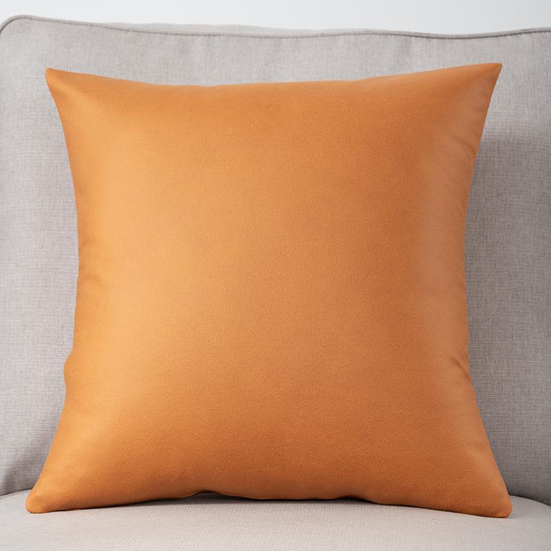 1PC Technology Cloth Pillowcase Modern Solid Color Imitation Leather Waterproof Cushion Cover Nordic Sofa Living Room Decor