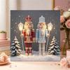 Gerahmtes Perlenkunst-DIY-Set mit zwei Nussknacker-Soldaten, Weihnachtsdesign, 3D-funkelnde Perlen-Leinwandmalerei, handgefertigtes Geschenk für die Heimdekoration