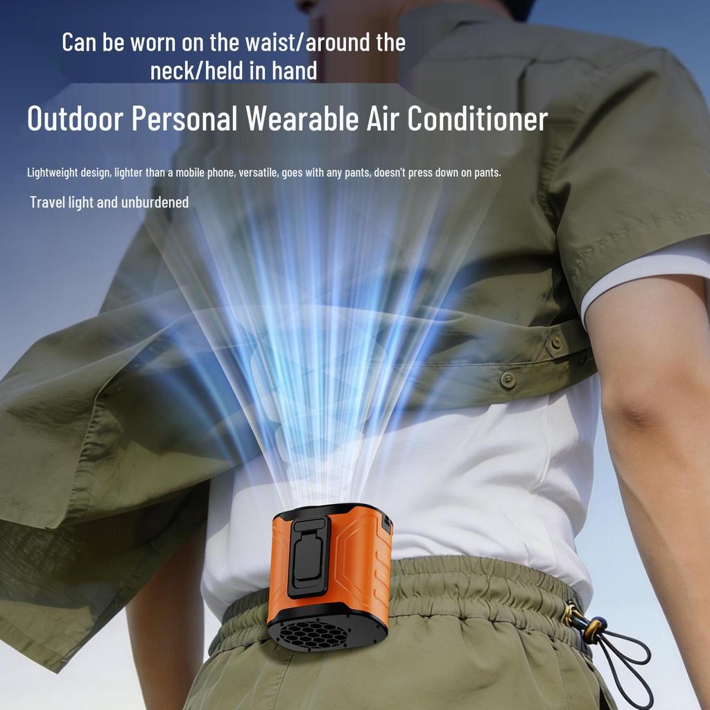 Portable USB Rechargeable Waist Fan for Outdoor Workers, Clip-On Design for Summer Cooling