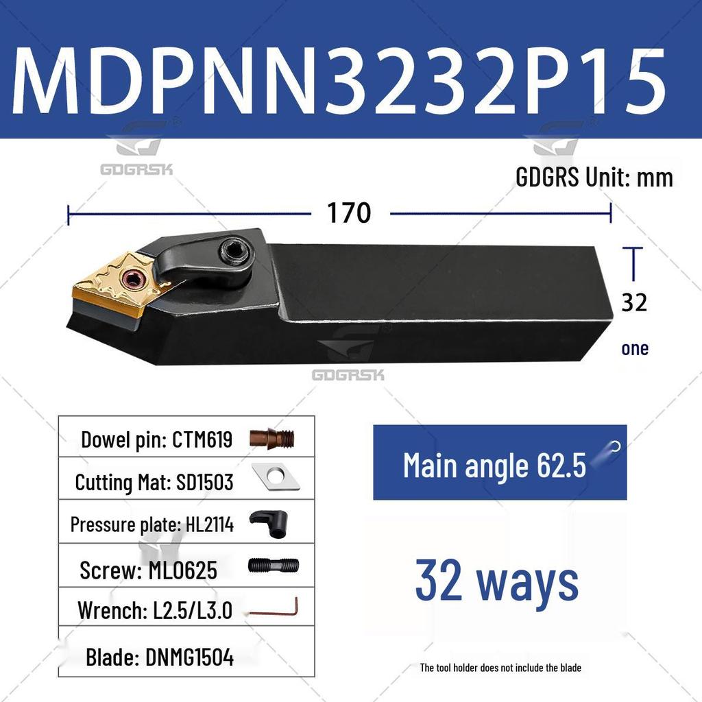 CNC Rhombic Tool Holder 62.5° MDPNN2020K11/2525M15 for Outer Diameter Turning