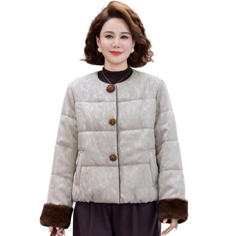 

Genuine autumn and winter cotton-padded jacket, new Fu winter warm short cotton-padded jacket bread jacket 5XL [recommended 150-80kg] бежевый