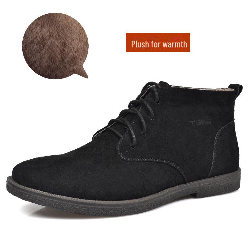 Men's Frosted Leather Suede High-Top Desert Boots