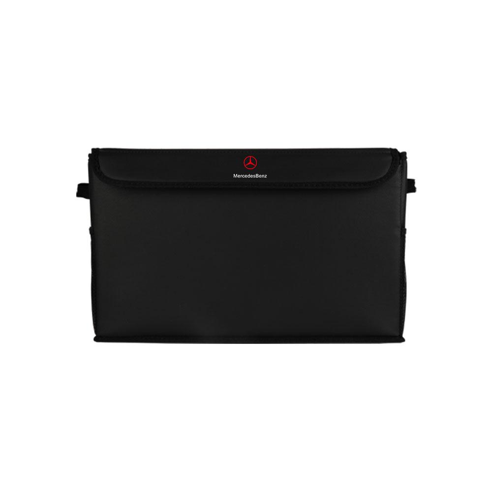 Leather Car Trunk Storage Box Organizer Tidying Auto Emblem Accessories For Mercedes Benz A B C R G Class AMG GLK GLA W204 W251