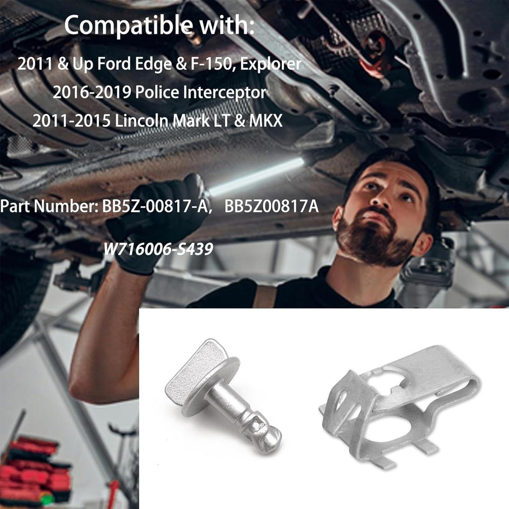 4 Sets Radiator Support Splash Shield Fastener Quarter Turn Thumb Screw with Clip Nuts Kit, Engine Shield Cover Thumb P Engine Splash Shield Clip for