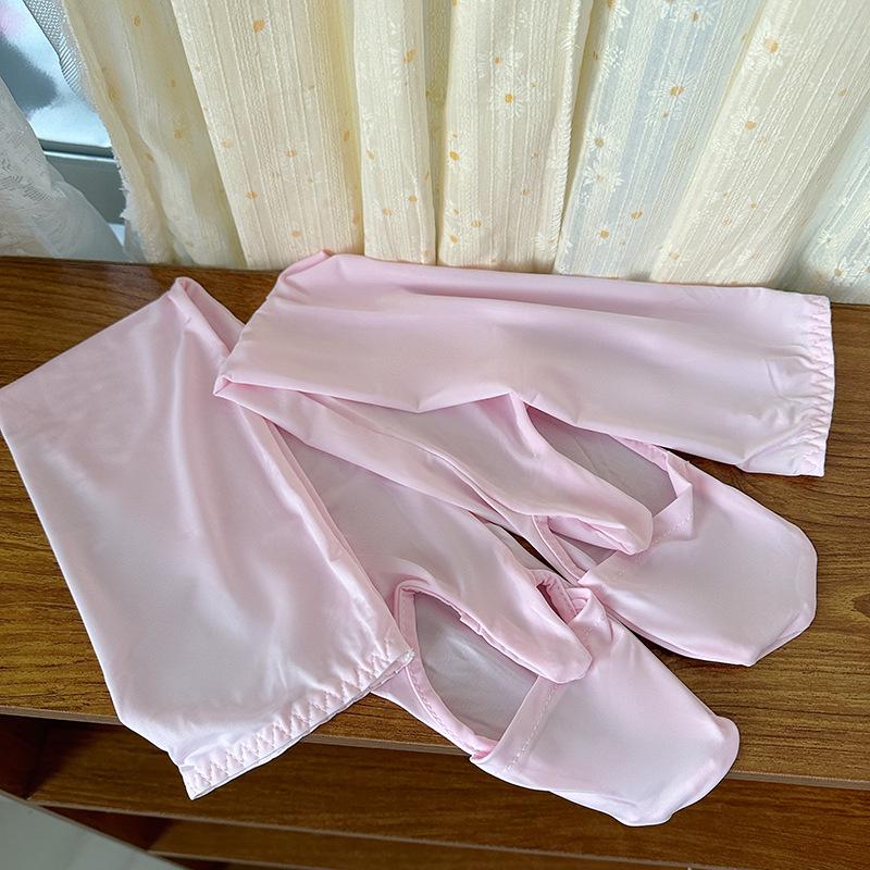 Full-Finger Sun Protection Ice Silk Sleeves for Women - Thin Style, UV-Blocking for Cycling & Driving