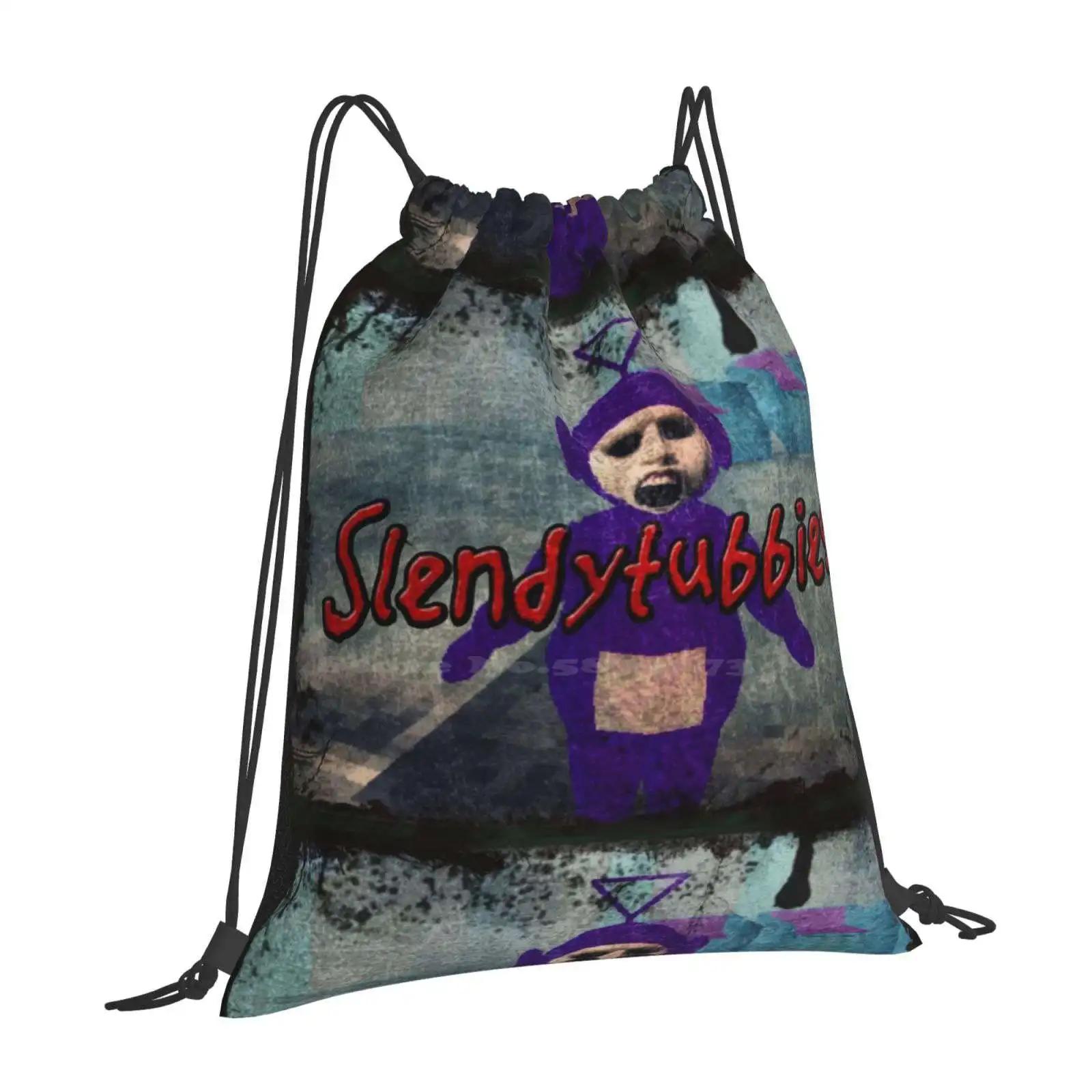 Slendytubbies-Design 1 Hot Sale Backpack Fashion Bags Tellytubbies Slendytubbies Slenderman Horror Game Tinky Winky Kids OneSize