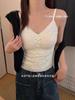 #Early autumn new pure lace V-neck thermal vest slim and thin women's one-piece with chest pad