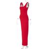 2025 Sexy Sleeveless Side High Split Dress Solid Backless Women Midi Dresses Summer Party Club Streetwear Clothes Y2K