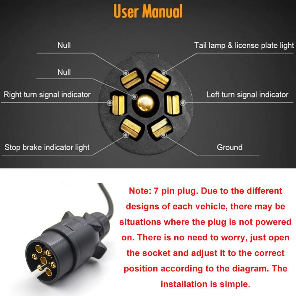 1 Set 12V Rear Towing Trailer Lightboard Tail Light 10m Cable 7 Pin Brake Stop License Number Plate Reflector Waterproof