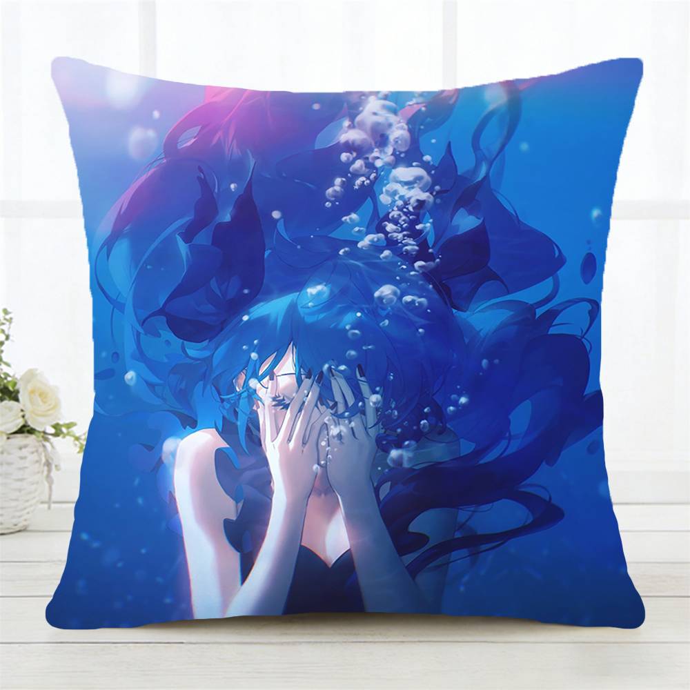 Deep Sea Girl Pillow Case Fashion Square Pillowcase Bedroom Sofa Room Ins Decoration Leisure