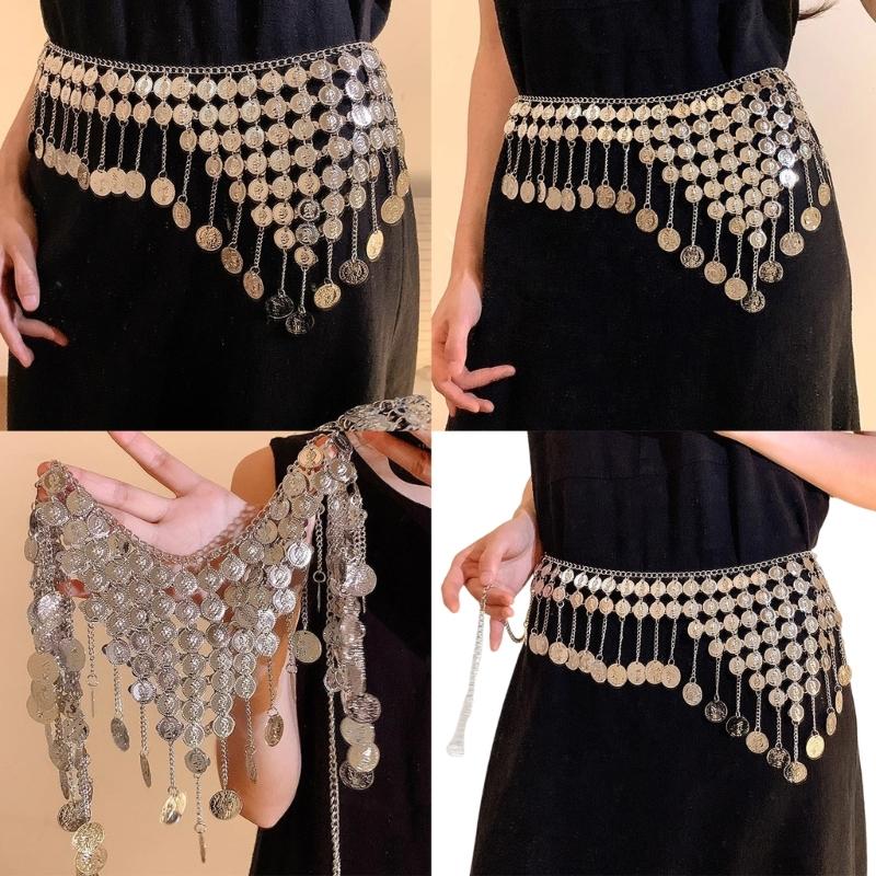 2000s Fringed Adjustable Waist Chain Bohemian Hip Belly Dance Jewelry For Women Stage Show Party And Vacation Outfit