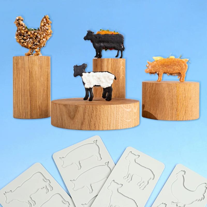 Tier-Thema Silikonform-Matte Schwein Kuh Schaf Huhn Fondant Dessert Kuchen Dekoration Werkzeuge Schokoladenkuchen Spitzenmatten Form