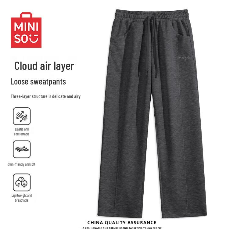 

MINISO Men s Autumn Heavyweight Loose Fit Sweatpants M