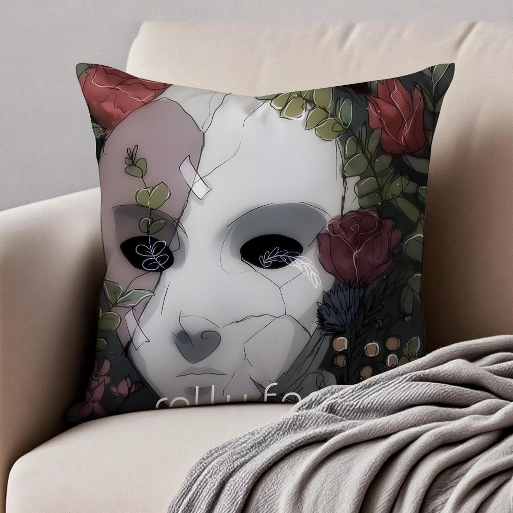 Eerie Indie American Video Game SSally Face Cushion Cover Pillowcase Antidustmite Invisible Zipper Short Plush Sofa Cushion