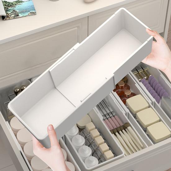 Telescopic Storage Box Drawer Organizer Large Capacity Smooth Edge Retractable Design Space-Saving Tableware