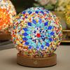 Creative LED Desk Lamp USB Button Warm Dimming Stained Glass Bohemian National Style for Home Bar Bedroom Decor LED Table Lamp